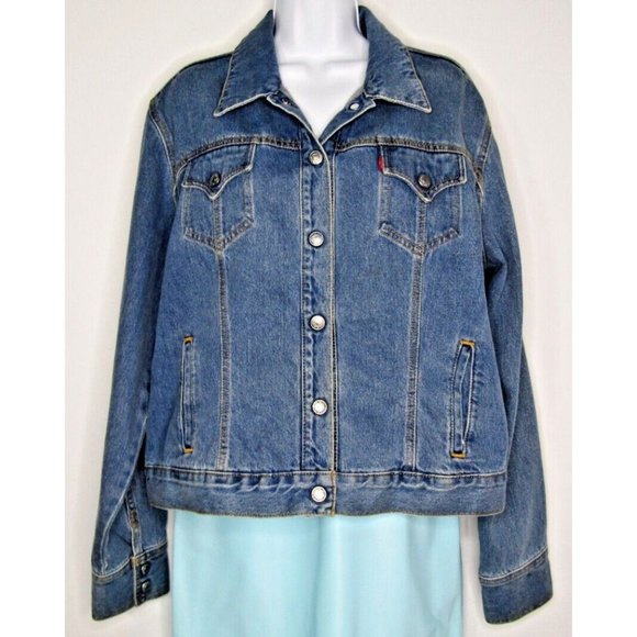 LEVI'S Women's Trucker Jean Jacket LL1310 Snaps Up Size Large - Picture 8 of 9